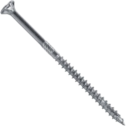 #10 x 3-1/2" Silver Star Stainless Steel Wood Screw Torx/Star Drive Head - Grade 305 Stainless Steel Torx/Star Drive Wood Screws - (5 Pound CASE ~2430 Screws)