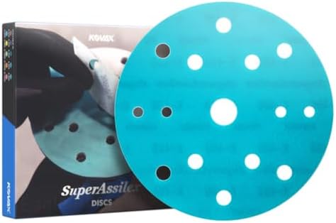 Super Assilex Flexible 6 inch Sanding Discs, Sky K-400, 15 Holes, Hook & Loop, 193-2533, 25 Discs