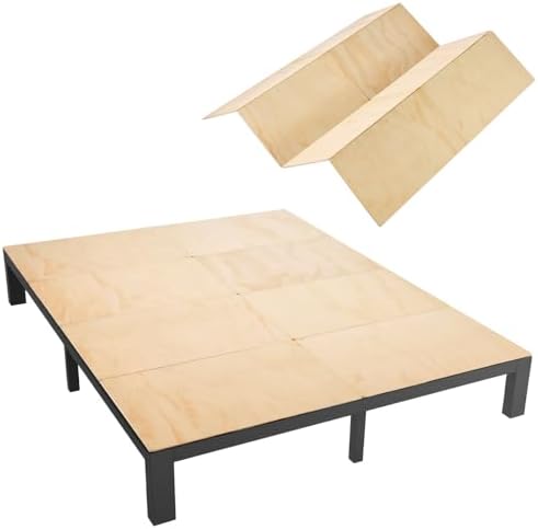 VEVOR Bunkie Board, King Size 76.8 x 70.1 in, Foldable Bed Board Under Mattress with Nylon Webbing, Plywood, Rounded Edges, Anti-Sag Design for Metal Frames, Sleeper Sofas, Platform and Bunk Beds
