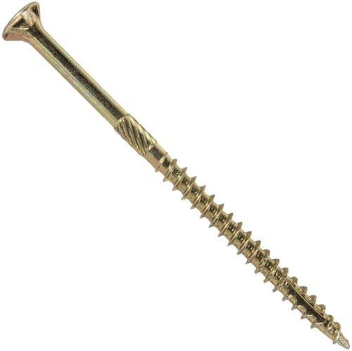 Jake Sales #10 X 3-1/2" Gold Star Wood Screw Torx/Star Drive Flat Head (1 Pound - 54 Approx. Screw Count) - Multipurpose Torx/Star Drive Wood Screws