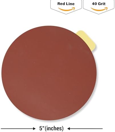 Indasa 5" Rhynostick 50 PCS – 40 Grit, PSA Sanding Discs – High-Performance Abrasive, 250°F Heat-Resistant, Clog-Free, No Residue – Aluminum Oxide