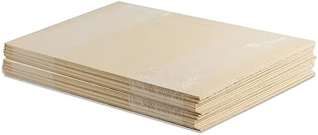 20 Pack | 6mm 1/4th inch Premium Baltic Birch Plywood, 12” x 19”, Glowforge Ready, Hand Selected Grade, Unfinished | Boxes of 10, 20, 50 and 100 | Laser Engraving, CNC, Scroll Saw, by Craft Closet