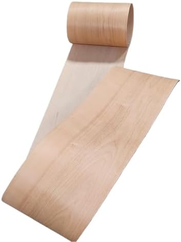 Cherry Wood Veneer Sheet,Flat Cut,8.5''x 98'',Iron On Stick Veneer Roll Without Paper,Pre-glued Hot Melt Self Adhesive Cherry Tape for Cabinet Furniture Plywood Laminate Speaker Renovation