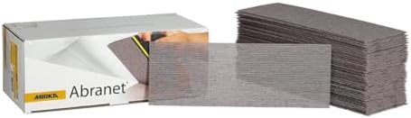 Mirka Abranet 2.75x8 Inch 80 Grit Mesh Sanding Sheets Hook & Loop, 50 Pack
