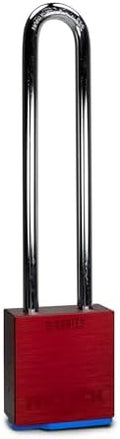 PACLOCK's 2-Series Padlock, UCS, 5/16" Diameter Hard. Stainless Steel Shackle, 5" Tall, High Performance 6-Pin Cylinder, One Lock Keyed to a Number U-Pick! w/ 2 Keys, Red
