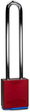 PACLOCK's 2-Series Padlock, UCS, 5/16" Diameter Hard. Stainless Steel Shackle, 5" Tall, High Performance 6-Pin Cylinder, One Lock Keyed to a Number U-Pick! w/ 2 Keys, Red