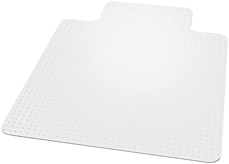Staples Office Chair Mat, Clear, 53x45 Inch, Low-Pile Carpet, with Lip