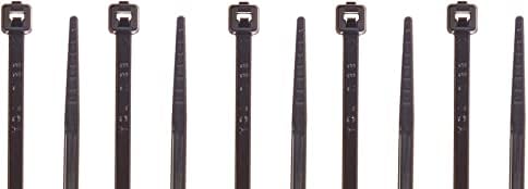 Hellermann Tyton T18L0M4 Standard Cable Tie, 8" Long, 18lb Tensile Strength, PA66, Black (Pack of 1000) (5)