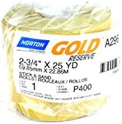 Norton 6147 Sandpaper Dura Block Gold Sticky Back Roll 2.75" X 25YD 400 Grit PSA