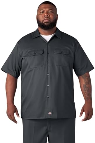 Dickies Men’s Short Sleeve Work Shirt – Durable Twill Button Down Shirts for Men, Lightweight Uniform for Daily Wear