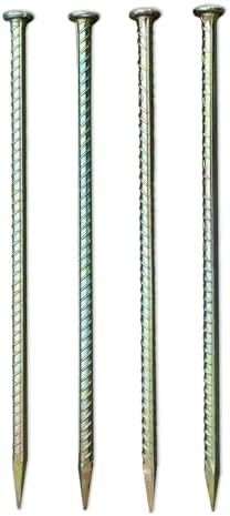 Sandbaggy 16" Galvanized Steel Rebar Stakes with Nail Head - Garden Stakes (#4 Rebar - 1/2" Diameter) - l-Shape - Ground Stake, Pins, Landscaping Spikes, Construction (1200, Count)