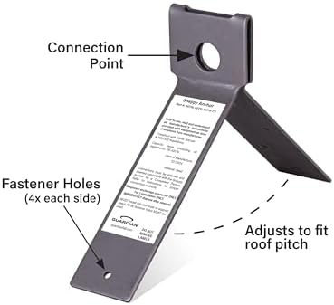 Guardian Fall Protection 00710 Snappy Disposable Anchor For Any Pitch Roof with 25 Nails