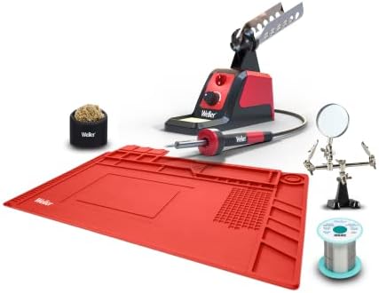 Weller 30W Variable Soldering Station with 0.5mm Solder Wire, Helping Hands, Tip Cleaner & Soldering Mat