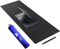 Cacoy 40"x16" Leather Desk Pad Blotter Black, Desk Mat for Keyboard & Mouse