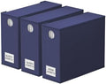 SpaceAid 3 Pack Bed Sheet Organizers and Storage, Foldable Sheet Organizer for Linen Closet, Sheets Set Folder Keeper with Window XL (Queen & King Size) Bedding Container (Navy Blue, 3 Pack)