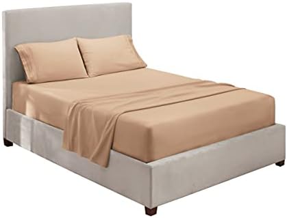 Hearth & Harbor Full XL Size Sheets - 4 Piece Bed Sheet Set, Hotel Luxury Double Brushed Bed Sheets - Extra Soft Bedding Sheets & Pillowcases, Full XL, Taupe
