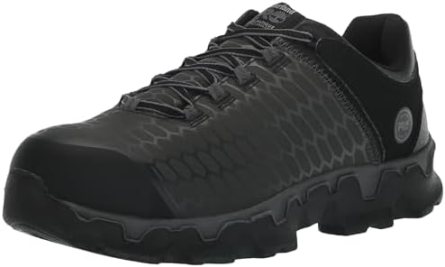 Timberland PRO Men's Powertrain Sport Alloy Safety Toe Industrial Athletic Work Shoe, Black/Grey-2024 New Raptek, 10