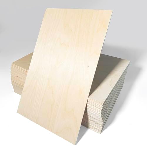 50 Pack | 3mm 1/8th inch Premium Baltic Birch Plywood, 12” x 19”, Glowforge Ready, Hand Selected, Unfinished | Boxes of 10, 20, 50 and 100 | Laser Engraving, CNC, Scroll Saw, by Craft Closet