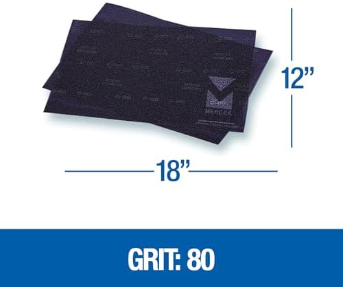 Mercer Industries 449128080 12" x 18" Floor Sanding Screen Sheets, 80 Grit (10 pack)