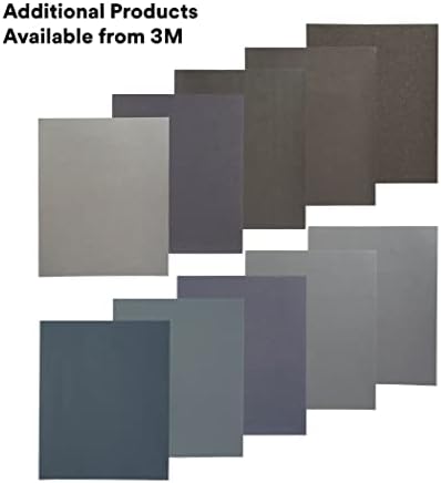 3M Wetordry Abrasive Sheet, 434Q, 02621, 1000+ Grit, 5 1/2 in x 9 in, Pack of 50 Heavy Duty Sandpaper Sheets for Auto Sanding, Metal Sanding, Finishing, Paint Prep (Pack of 5)