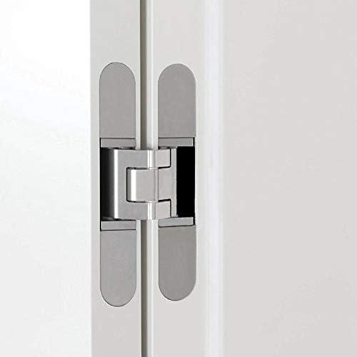 Invisible Hinge Concealed Door Hinges Heavy Duty Hidden Hinge up to 176 Pound Doors 3-D Adjustable 7 inch Silver - 1 Pair