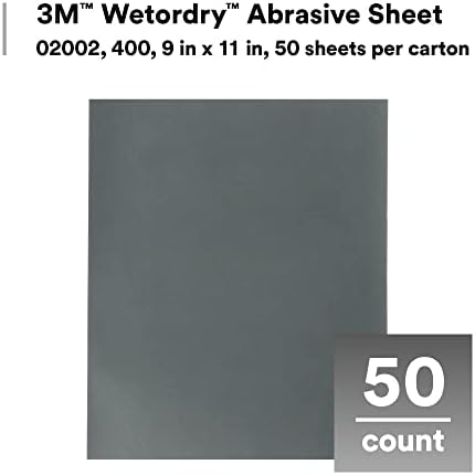 3M Wetordry Abrasive Sheet, 413Q, 02002, 400+ Grade, 9 in x 11 in