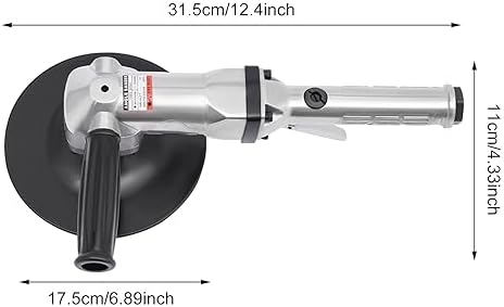 7-Inch Pneumatic Sander, Heavy Duty Air Sander/Polisher with Handle, 4500rpm High Speed Air Sander, Portable Pneumatic Polisher Hand Sanding Tool for Stone, Tiles, Concrete, Marble Etc