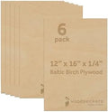 6 mm Baltic Birch Plywood 1/4 x 12 x 16 Inch, Box of 6 B/BB Grade Craft Wood, Stronger Than Basswood Sheets, for Laser, CNC Cutting and Wood Burning, by Woodpeckers