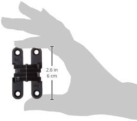 SOSS - 204CUS19 204 Zinc Invisible Hinge with Holes for Wood or Metal Applications, Mortise Mounting, Black E-Coat Exterior Finish (Pack of 2)