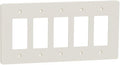 Square D by Schneider Electric X Series Wall Plate for Outlet and Light Switch, Mid Size Plus 5 Gang, Matte Light Almond