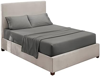 Hearth & Harbor Queen Size Sheets - 4 Piece Bed Sheet Set, Hotel Luxury Double Brushed Bed Sheets - Extra Soft Bedding Sheets & Pillowcases, Queen, Charcoal Grey
