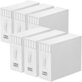 StorageTastic 6 Pack Bed Sheet Closet Organizers and Storage,Sturdy Foldable Storage Containers with Window and Label,Storage and Organization for Bedding Sheets,Duvet Covers,Blankets (White)