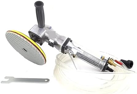 Wet Polisher Grinder, 7" Hand-Held Pneumatic Water Feed Sander for Stone Metal Tile Air Polisher Wet Stone Marble Granite(SET3)