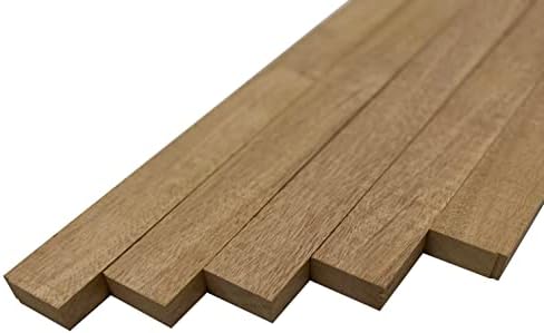 Exotic Wood Zone Pack of 5, African Mahogany 3/4" Lumber Boards | Best Wood Cutting Blocks 3/4" x 2" x 42"