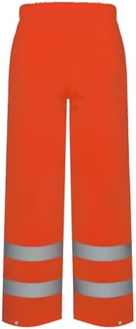 TCCFCCT Hi Vis Rain Pants Rain Suits for Men Waterproof, High Vis Rain Pants with Hood, High Visibility Rain Gear for Safety Work, Class 3 Reflective raincoat for Outdoors, L-XL Orange P
