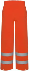 TCCFCCT High Vis Rain Pants Rain Suits for Men Waterproof, Hi Vis Rain Pants for Men Women with Hood, High Visibility Rain Gear Reflective for Safety Work & Outdoor Activities, S-M Orange P