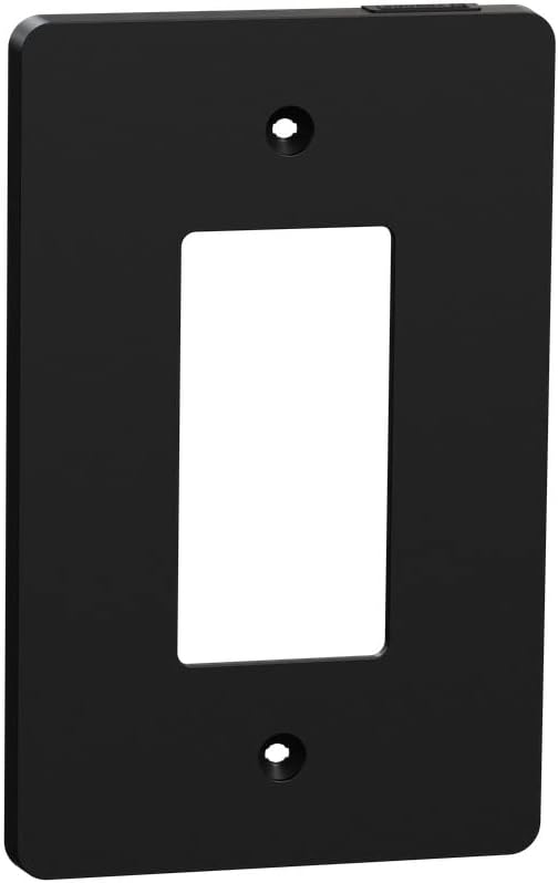 Square D by Schneider Electric X Series Wall Plate for Outlet and Light Switch, Mid Size Plus 1 Gang, Matte Black