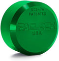 PACLOCK's 7-Series Flat Back Puck w/Tapped Holes, Standard Rekeyable (SR), Keyed Differently w/ 2 Keys, Green