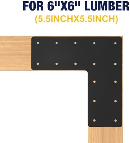 4 Pcs 13.2"x13.2" Steel L Post Brackets, 3MM Thick