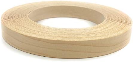 Edge Supply Maple 1 in x 50 ft Roll – Pre-Glued Iron On Wood Veneer Tape – Wood Veneer Edge Banding Tape with Hot Melt Adhesive, Smooth Sanded Finish Ideal for Furniture & DIY, Made in USA