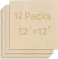 OMTech 12 Pack Birch Plywood Sheets, 12x12 Inch Plywood Sheets for Crafts, 1/8" Thick Wood for Laser Cutting Engraving, Unfinished Wood Boards for DIY Projects Drawing Painting