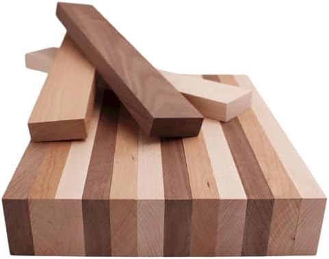 Exotic Wood Zone Variety Pack - 5 Walnut, 5 Maple, 5 Cherry Hardwood Boards (3/4" x 2" x 24") - 15 Pcs Total for Woodworking, Crafting, DIY Projects, Wood Carving