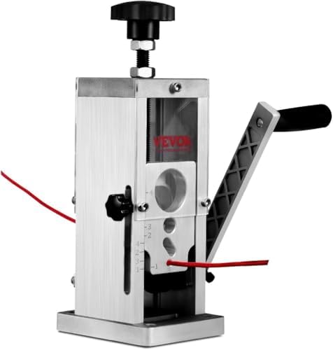 VEVOR Manual Wire Stripping Machine, 0.06''-1.5'' Copper Stripper with Hand Crank or Drill Powered, Visible Stripping Depth Reference, Portable Aluminum Frame Wire Peeler for Scrap Copper Recycling