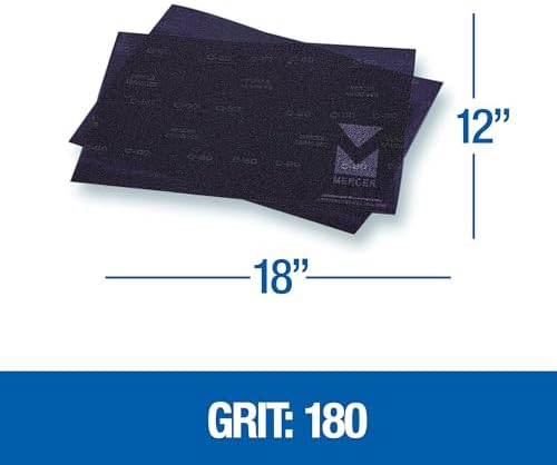 Mercer Industries 449128180 12" x 18" Floor Sanding Screen Sheets, 180 Grit (10 pack)