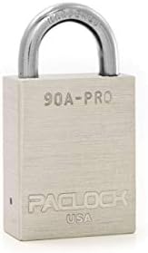 PACLOCK 90A-PRO Series Key Lock Padlock, Silver Anodized Aluminum, 7-Pin Cylinder, 3/4 Inch Hardened Steel Shackle, Buy American Act Compliant