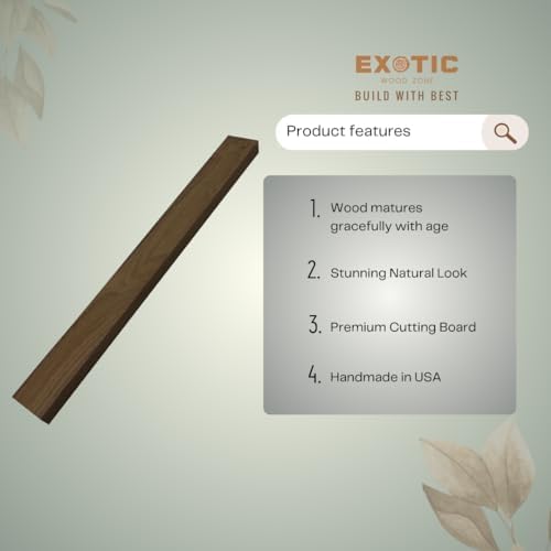Pack of 4, Black Walnut Lumber Boards - 3/4" x 2", Best Hardwood Lumber for Cutting Boards (3/4" x 2" x 48")