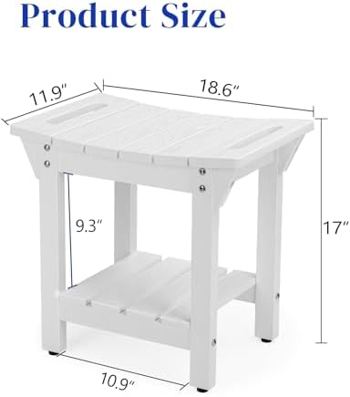 Waterproof Shower Bench, Poly Lumber Shower Stool for Shaving Legs