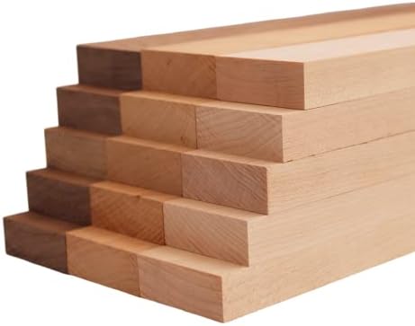 Barrington Hardwoods Domestic Variety Pack 5 Walnut, 5 Maple and 5 Cherry Boards - 3/4" x 2" (15Pcs) (3/4" x 2" x 12")