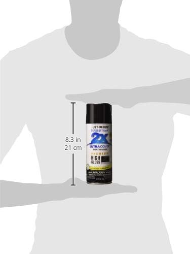 Rust-Oleum 331172 Painter's Touch 2X Ultra Cover Spray Paint, 12 oz, High Gloss Black (Pack of 4)