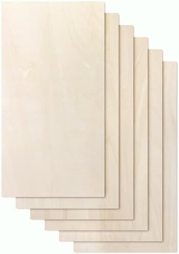 Proflex Basswood Plywood 6pcs, 1/8" x 12” x 24” Real Wood Plywood Sheets Premium “A” Grade with Smooth Sanded Finish, Perfect for Laser Cutting & Engraving, Crafts, and DIY Projects.